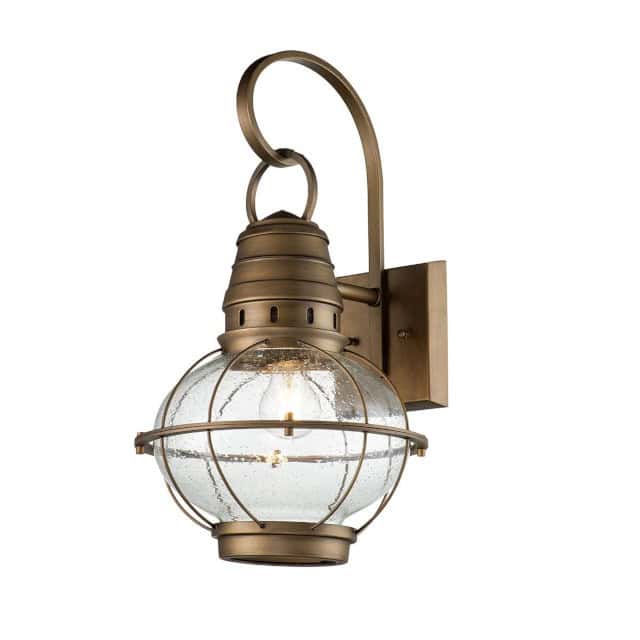 The 'Albany' Large Brass Railway Wall Light - thumbnail