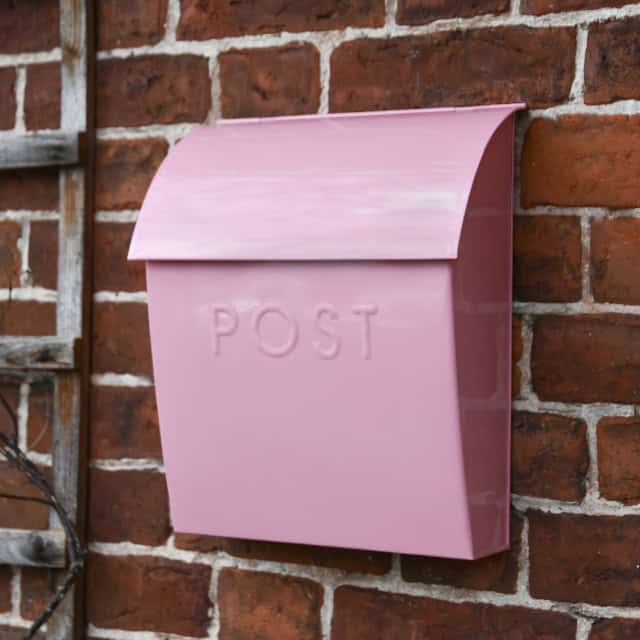 The Baby Pink Lockable 'Montcour' Modern Post Box - thumbnail