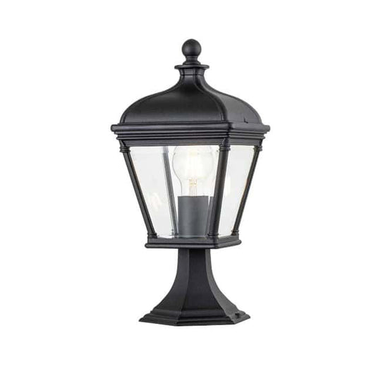 The Black 'Alscot' Traditional Pillar Light - thumbnail
