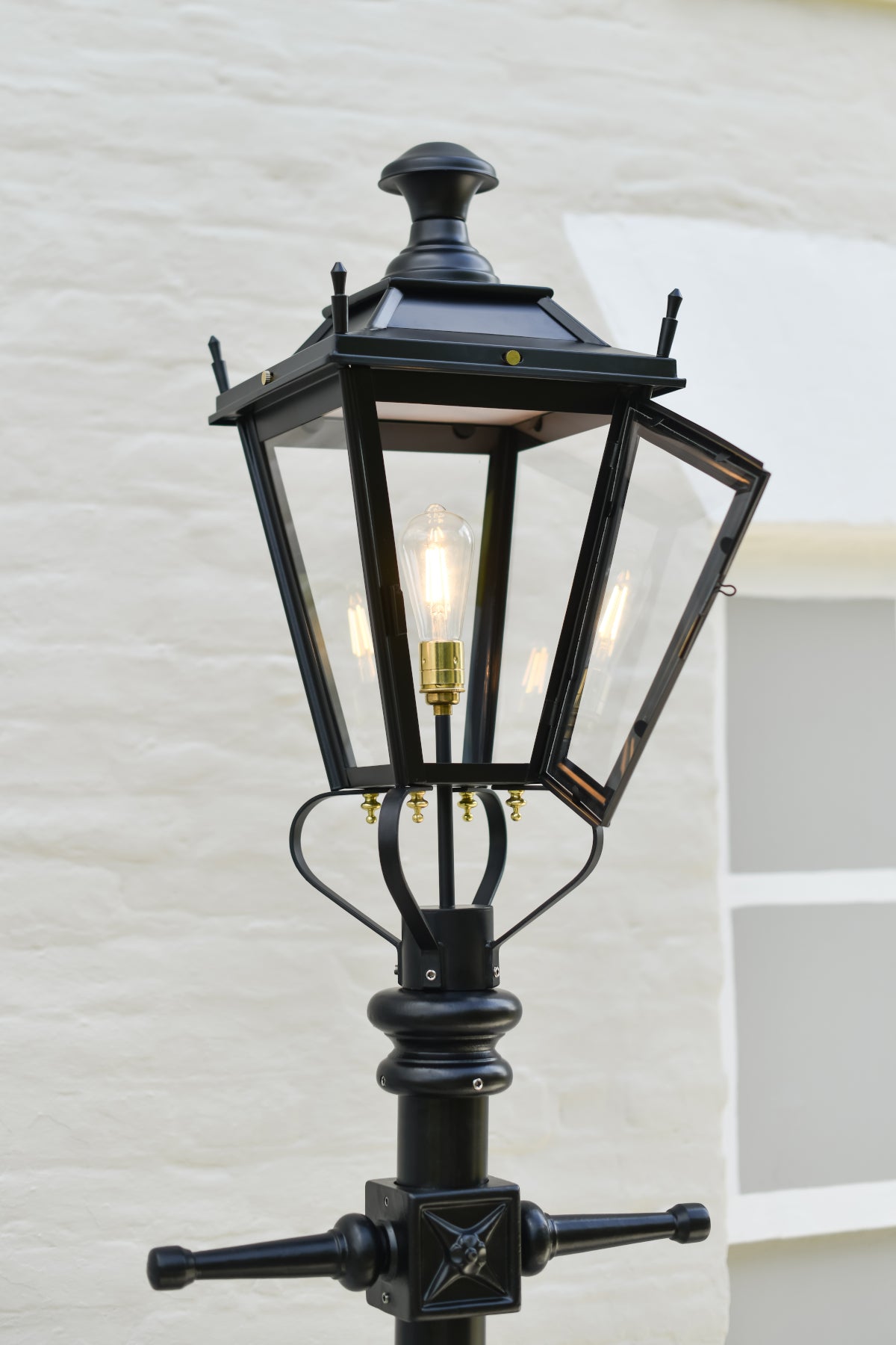 The Gothic lantern with its hinged door open