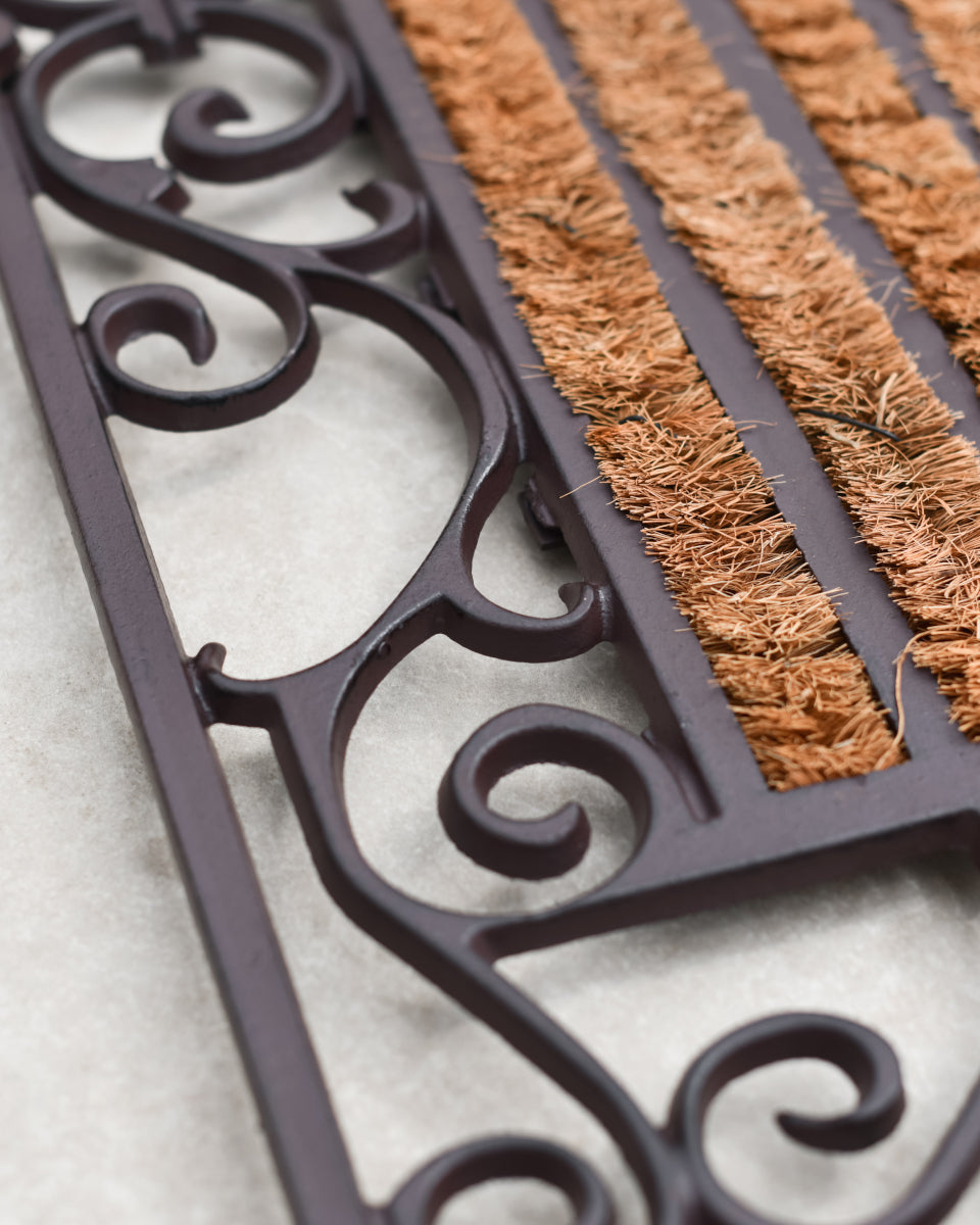 The cast iron scrolls