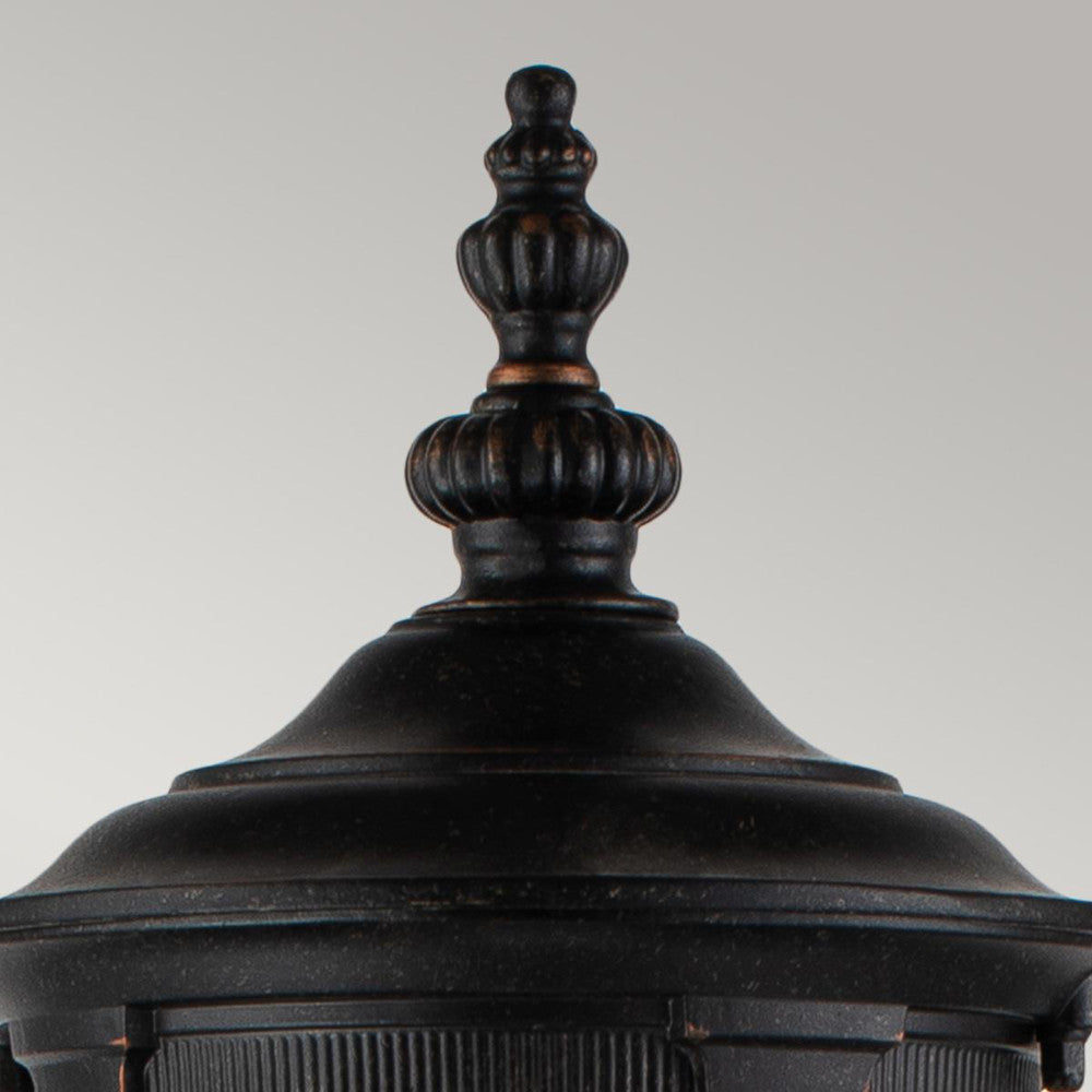Magnified shot of the ornate finial
