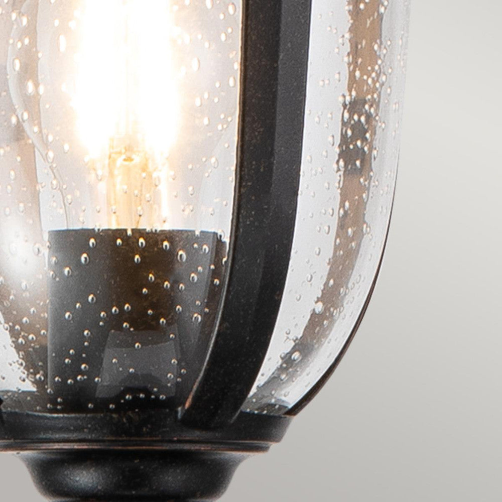 Close up of the seeded glass panes