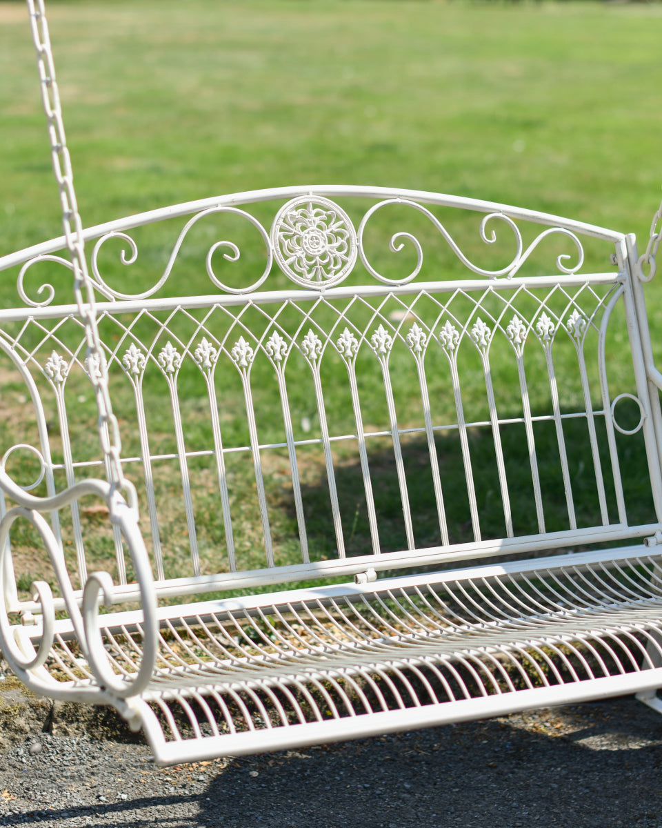 View of the cream bench