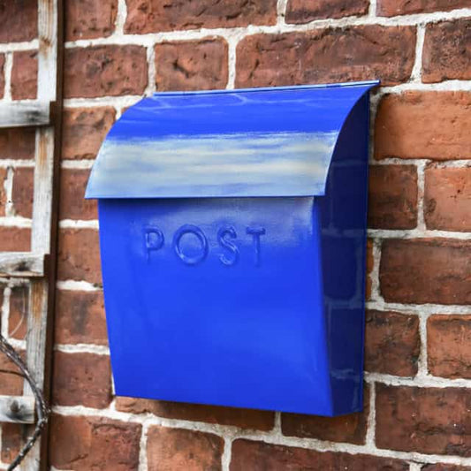 The Dark Blue Lockable 'Montcour' Modern Post Box - thumbnail