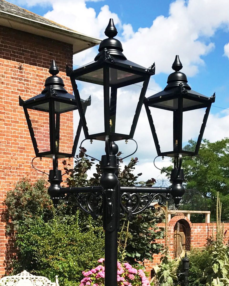 Close up of three lantern heads