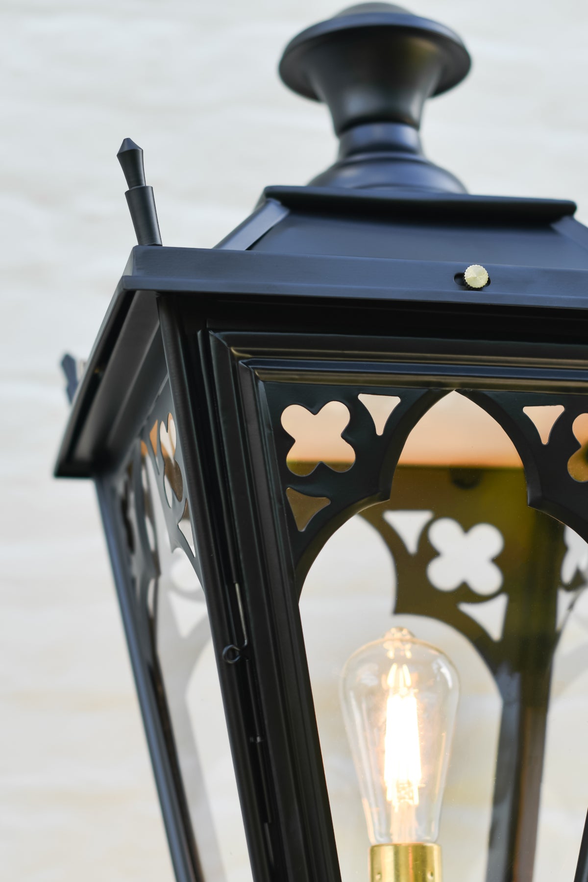 The gothic framework on the black lantern