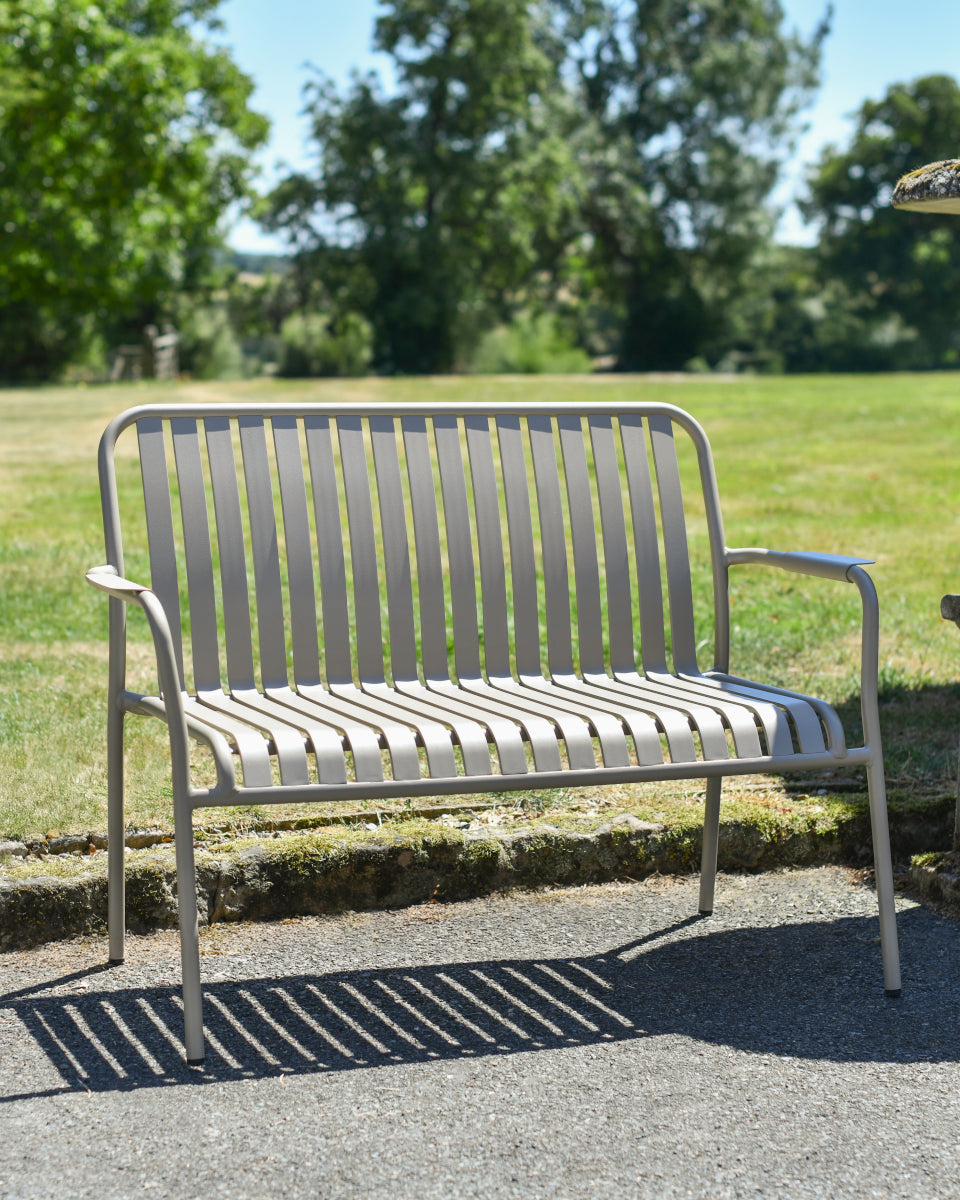 The Grey 'Meridian' Two Seater Garden Bench