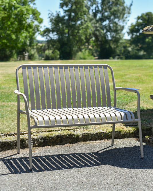 The Grey 'Meridian' Two Seater Garden Bench