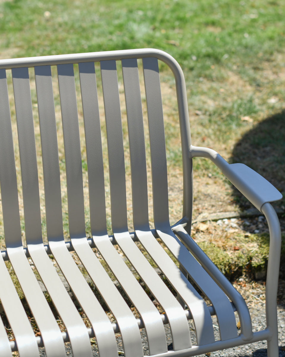 View of the two seater bench armrest