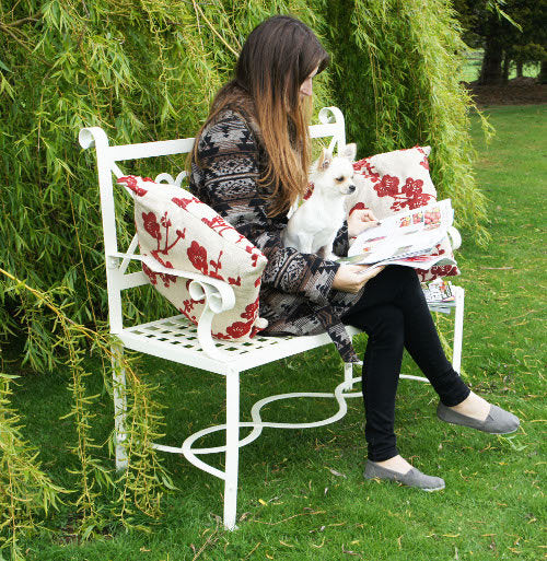 The Hartfordshire White Iron Bench