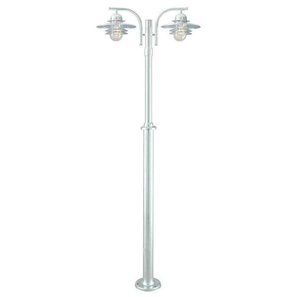 The 'Kelly' Galvanised Dual Headed Lamp Post