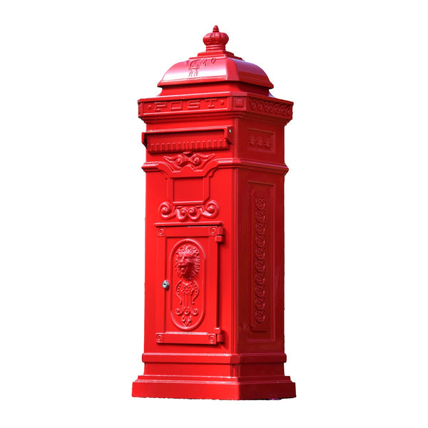 'The Lincoln' Red Freestanding Pillar Box