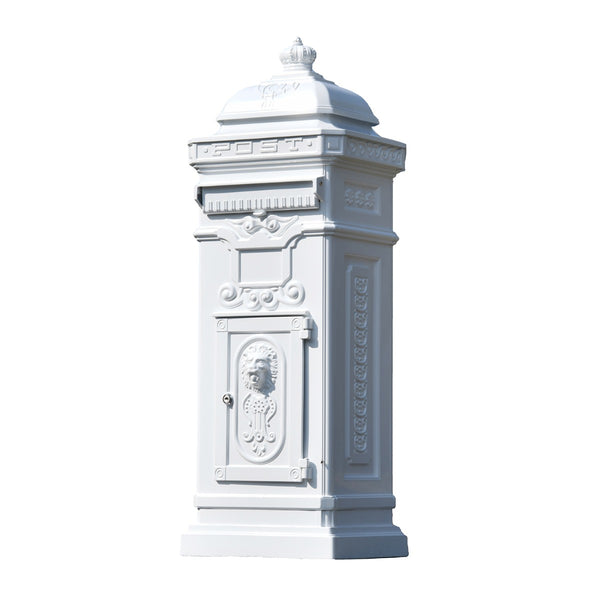 'The Lincoln' White Freestanding Pillar Box