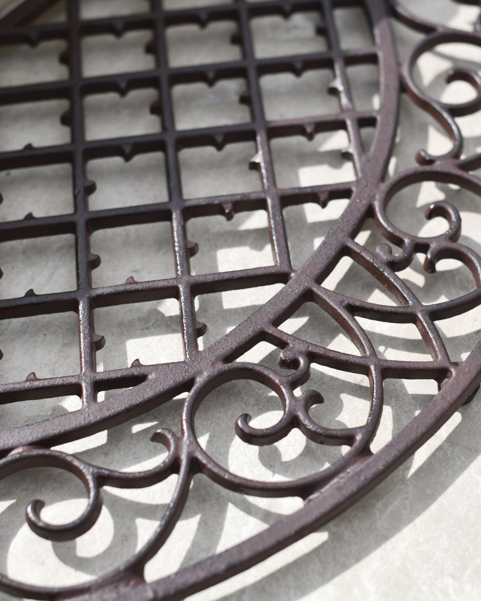 The ornate Cast Iron 'Bowhill' Curved Doormat