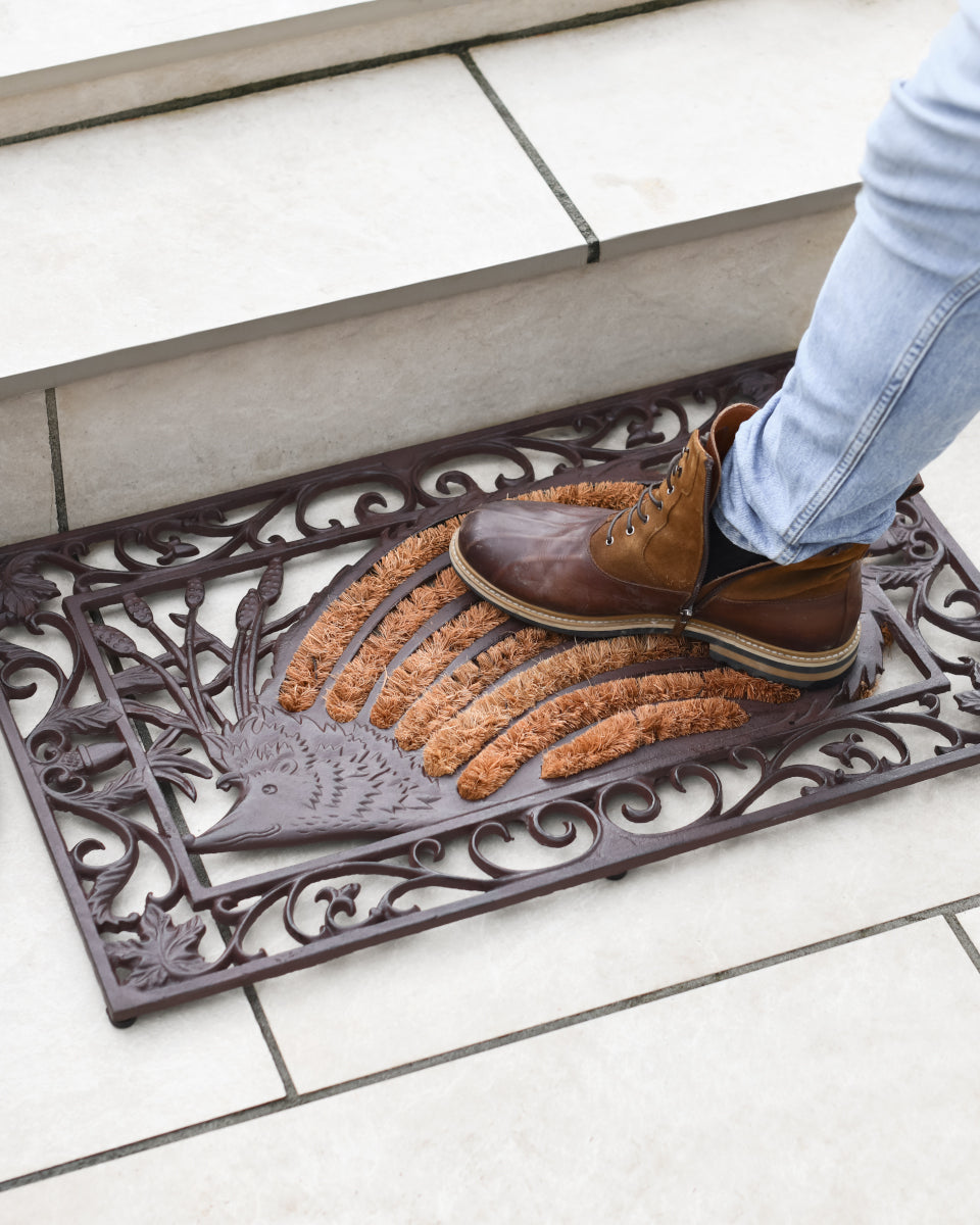 The ornate door mat scale shot