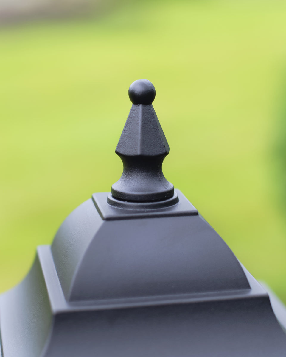Close up of the apex finial