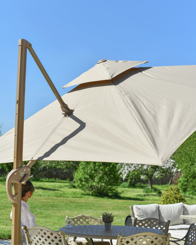Close up of the suspended umbrella