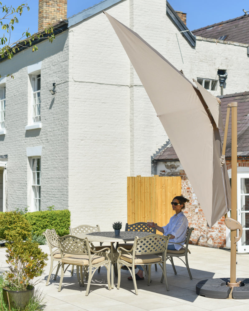 View of the umbrella in situ