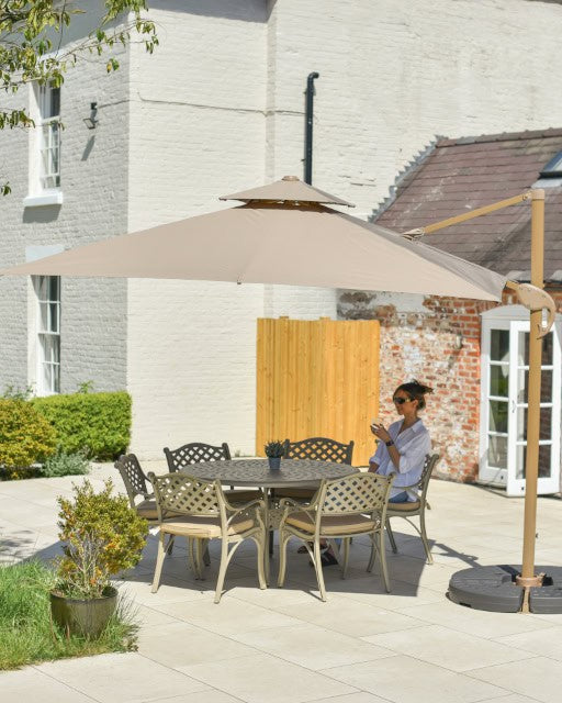 The 'Royal Canopy' Umbrella In Stone - thumbnail