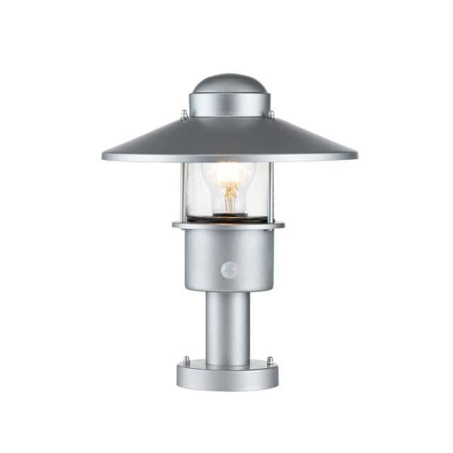The Silver 'Bowood' Modern Pillar Light With PIR Sensor - thumbnail