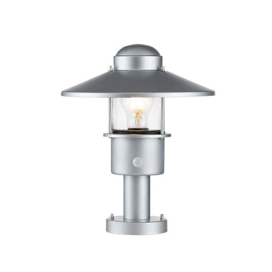 The Silver 'Bowood' Modern Pillar Light With PIR Sensor - thumbnail