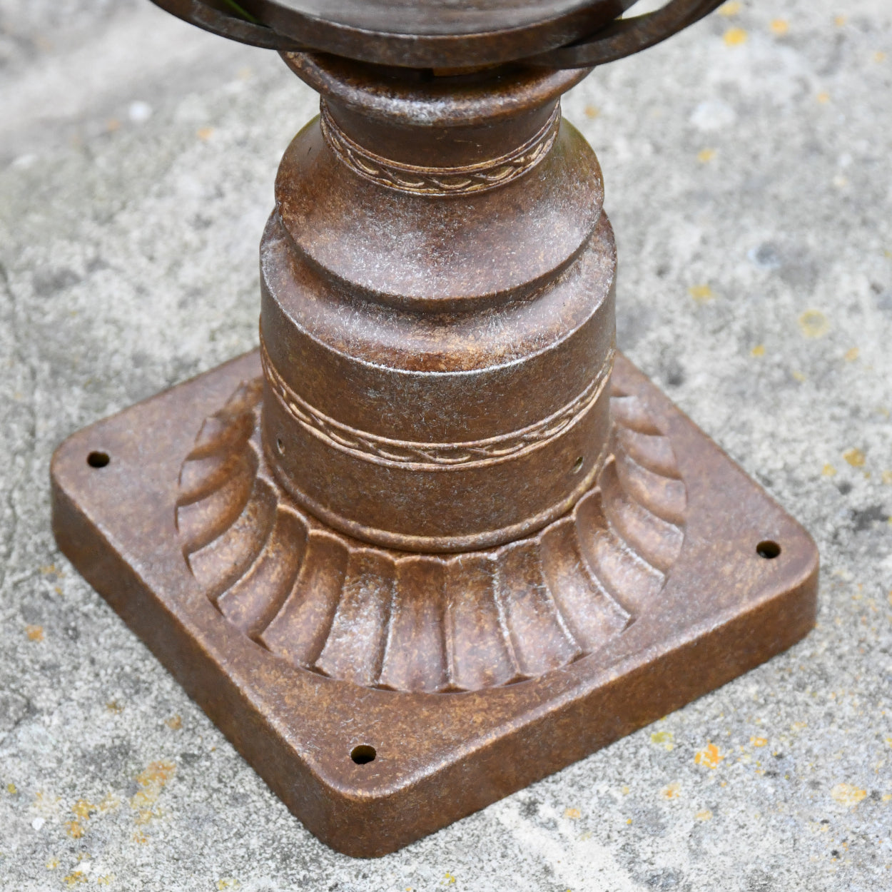 The square brozne base with pre drilled holes