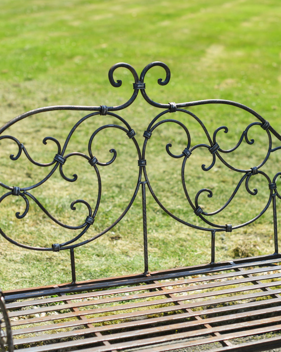 Magnified view of the ornate backplate 