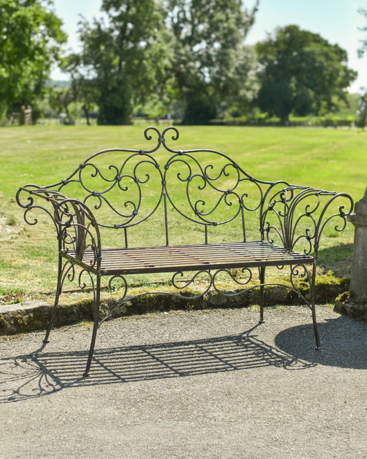The Wrought Iron 'Muse' Two Seater Bench