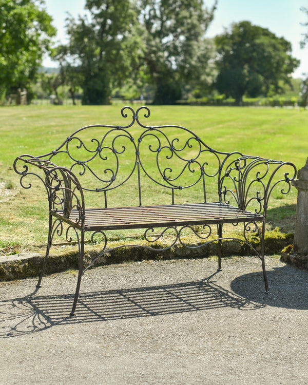 The Wrought Iron 'Muse' Two Seater Bench