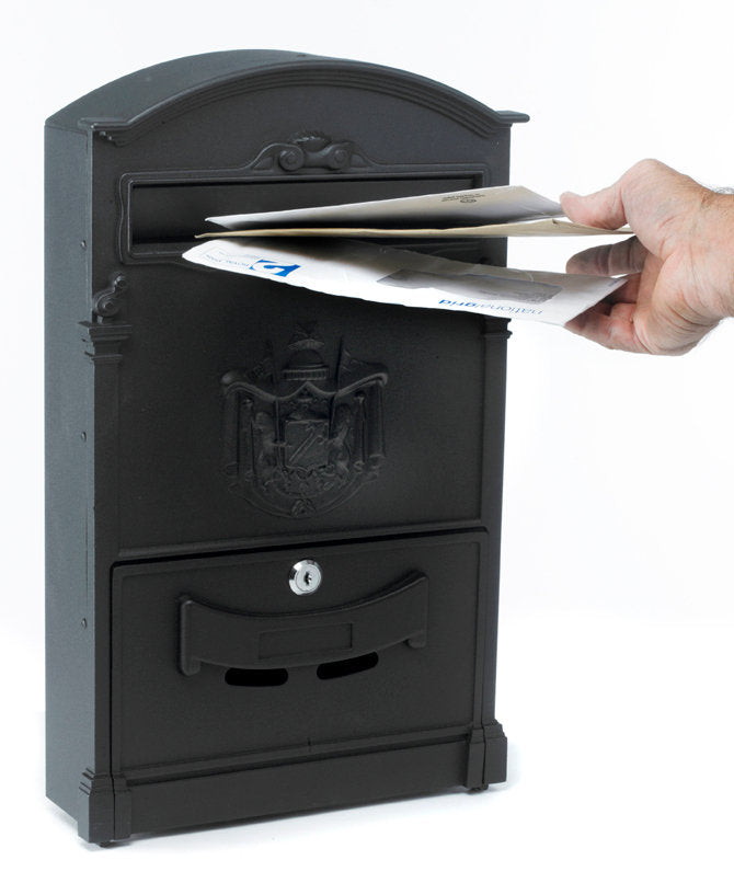 Wall mounted black letter box