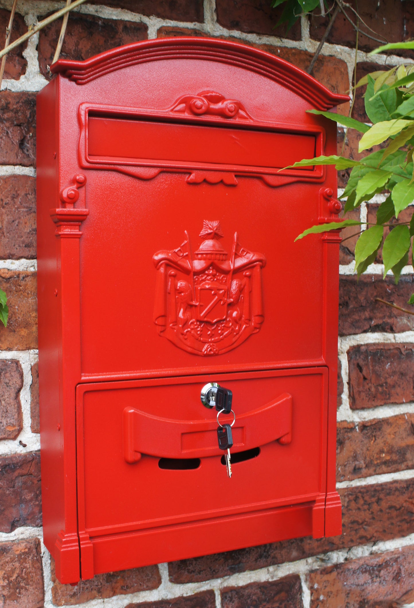 letter box wall mounted red