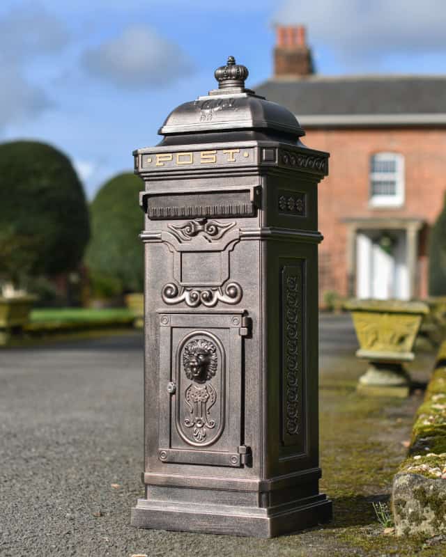 'The Lincoln' Copper Freestanding Pillar Box - thumbnail