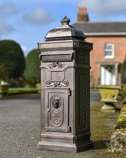 'The Lincoln' Copper Freestanding Pillar Box - thumbnail