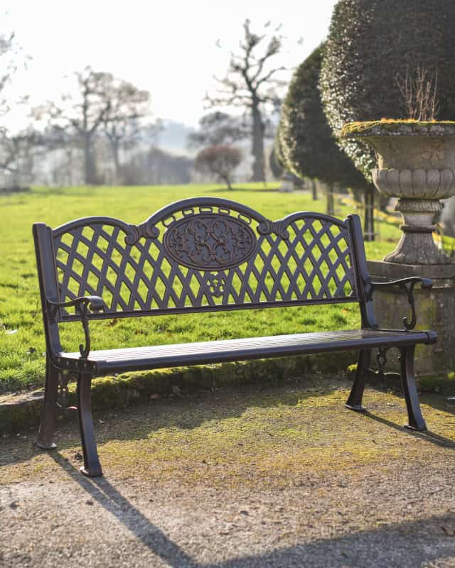 'Stoke' Embossed Aluminium Garden Bench - thumbnail
