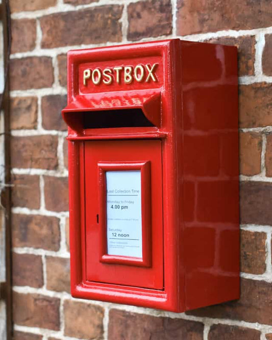 'Hanslope' Classical Red Wall Mounted Post Box - thumbnail