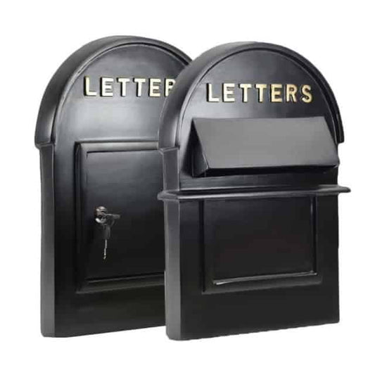 'Ockwells' Black And Gold Post Box - Front & Back Plates - thumbnail