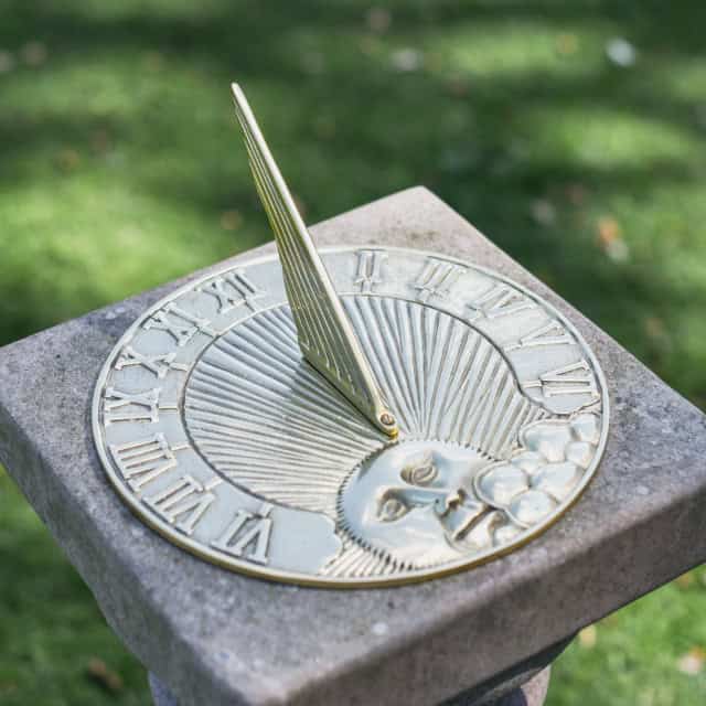 Sunrise Polished Brass Garden Sundial - thumbnail