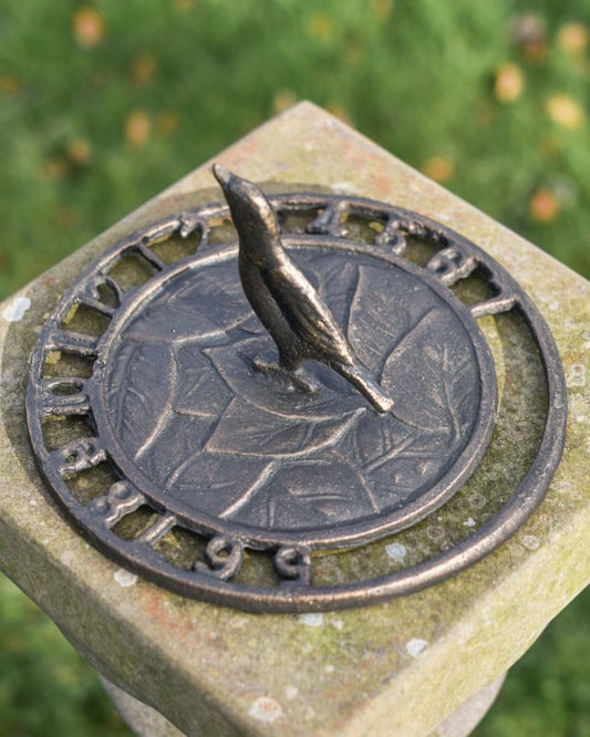  'Fugl' Antiquated Bird Topper Sundial - thumbnail