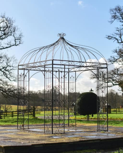 'Alvanley' Wrought Iron Black Gazebo - thumbnail