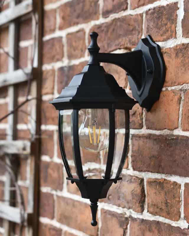 'Warwick' Small Traditional Clear Outdoor Top Fix Wall Lantern - thumbnail