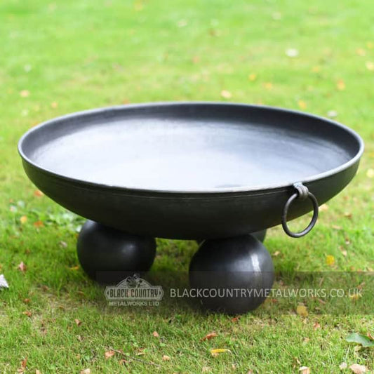 'Tolverne' 80cm Steel Fire Bowl With Circular Feet - thumbnail
