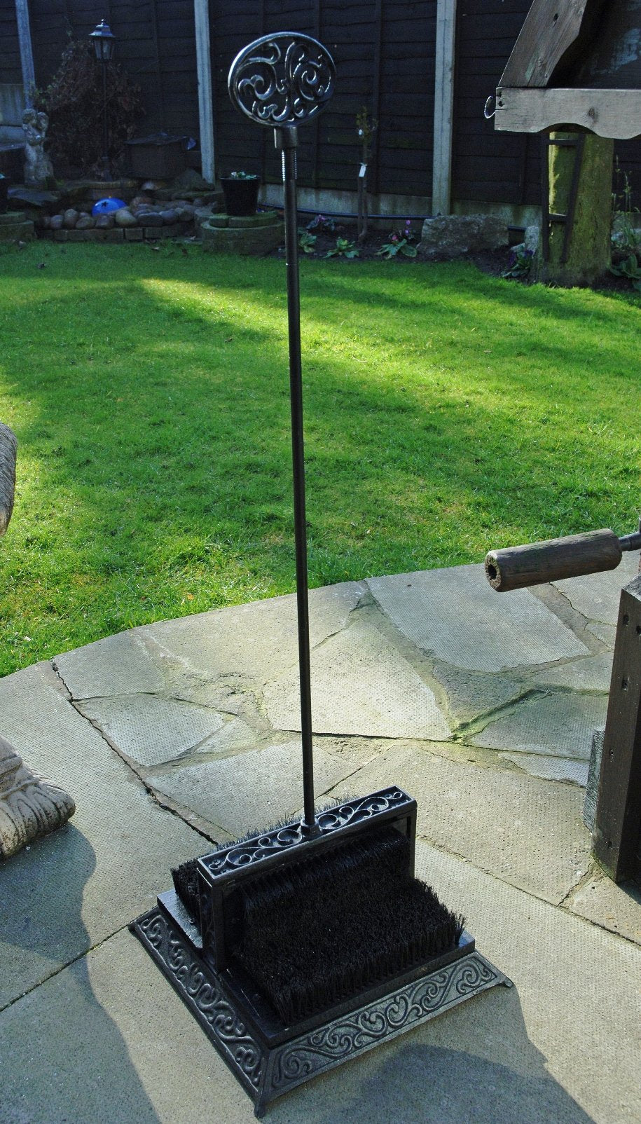 traditional boot brush in garden