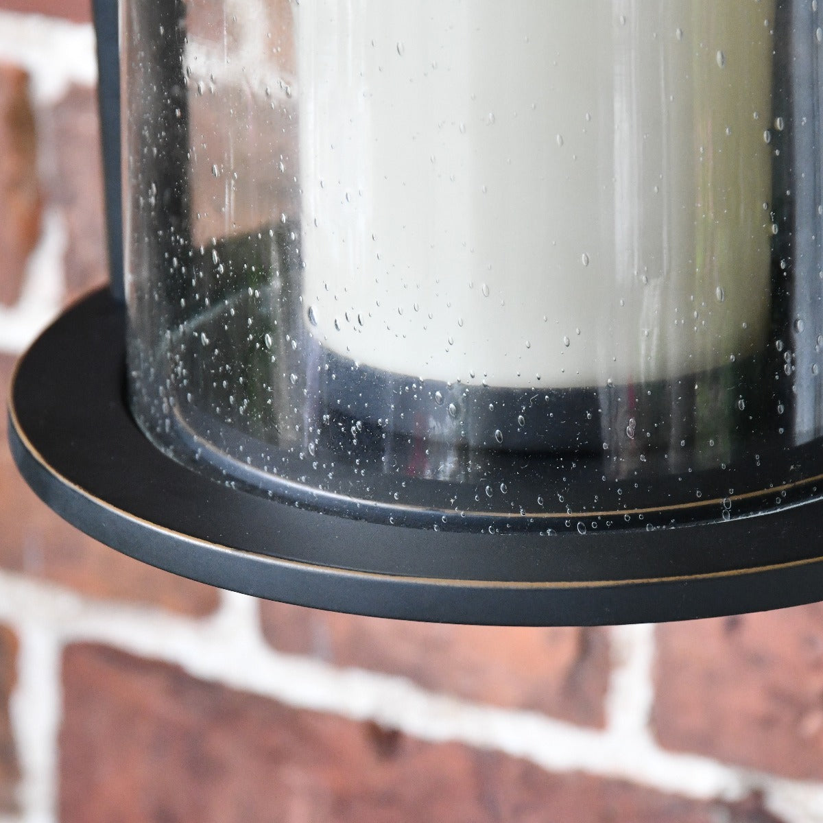 Traditional Bell-Shaped Glass Wall Lantern Close Up