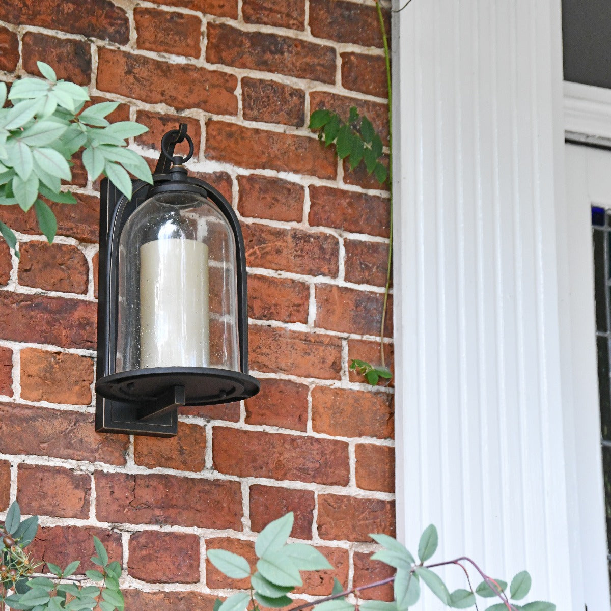 Traditional Bell-Shaped Glass Wall Lantern Fitted By Front Door