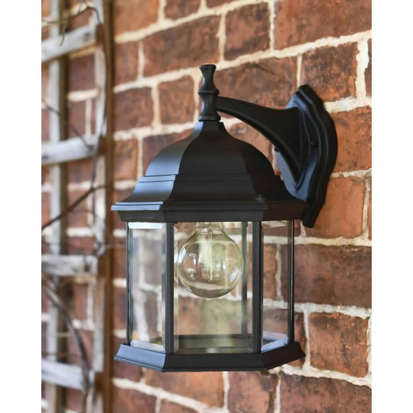 Traditional Black Victorian Top-Fix Wall Lantern - 36cm x 25cm