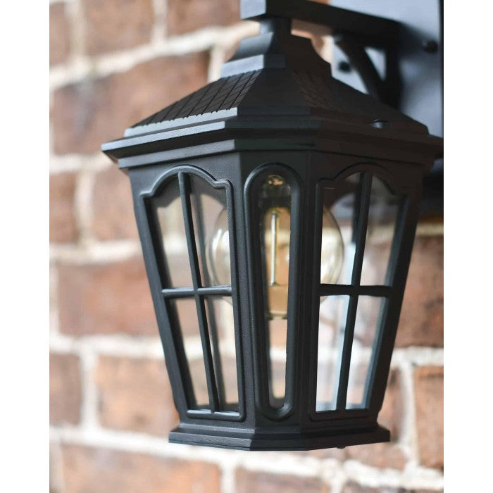 Traditional Black Victorian Top-Fix Wall Lantern