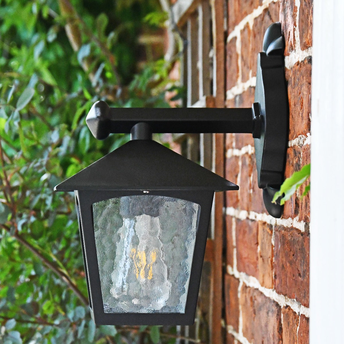 Black Traditional Top Fix Square Wall Lantern