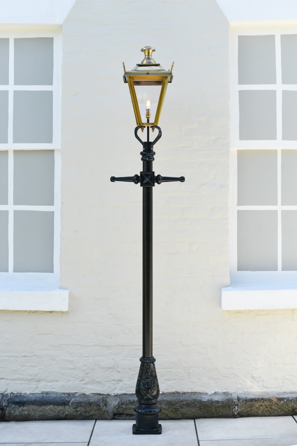 Traditional Brass Dorchester Lamp Post Set