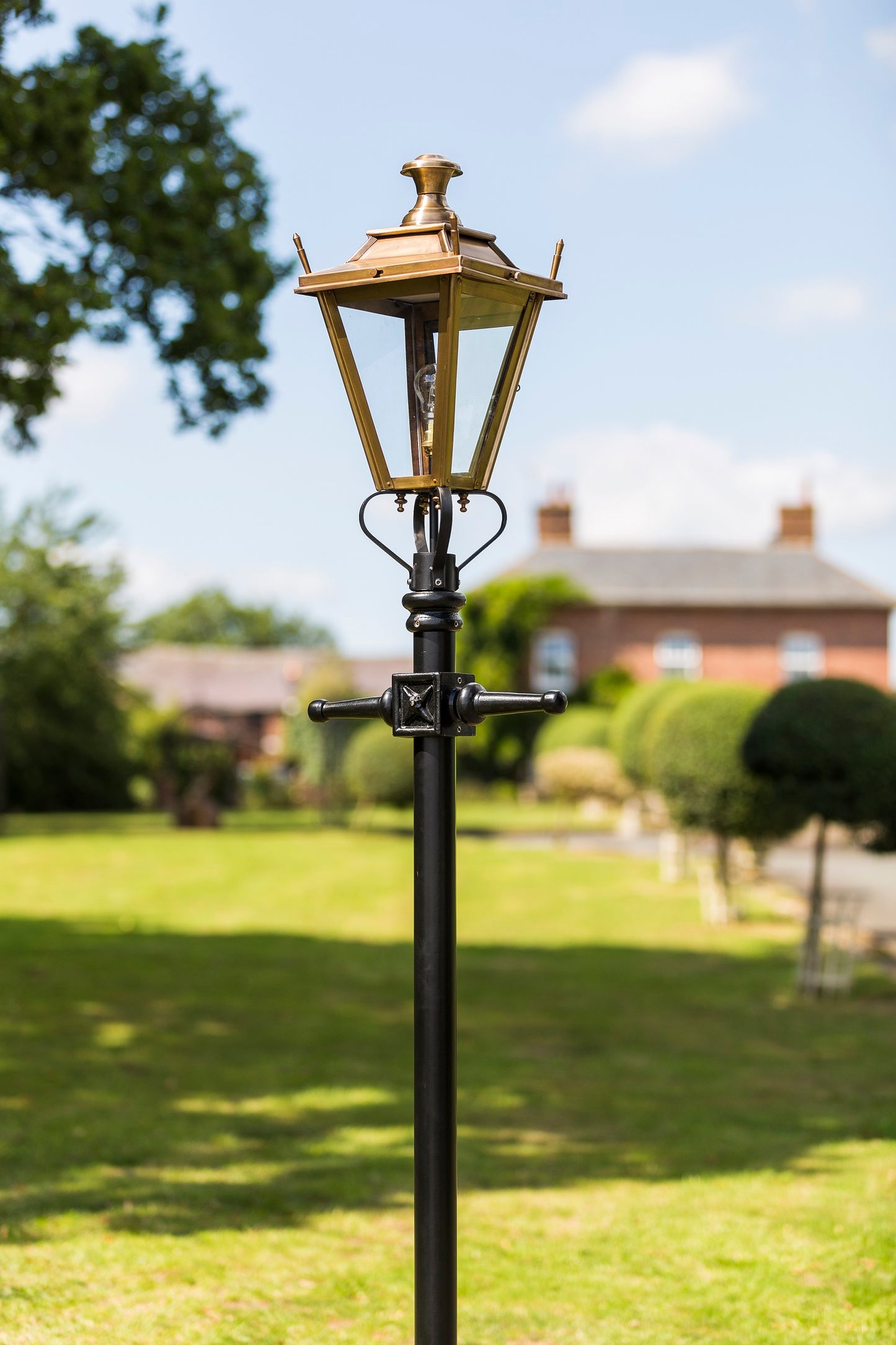 Traditional Brass Dorchester Lamp Post Set